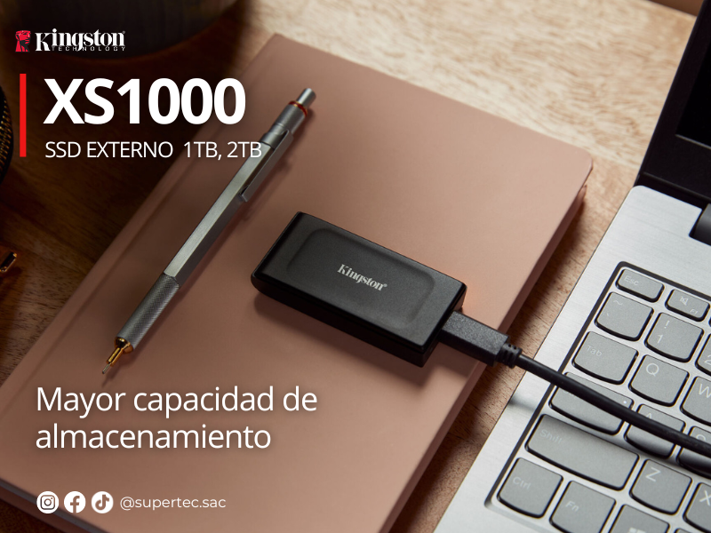 UNIDAD EN ESTADO SOLIDO KINGSTON SSD 1TB EXTERNO USB-TIPO-C /USB 2.3 SXS1000/ 1000GB